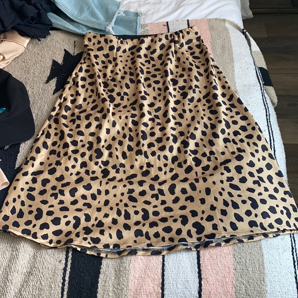 Midi length leopard skirt